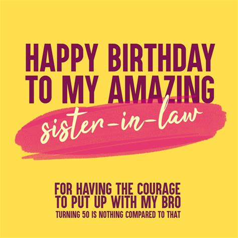 Funny Joke Happy Birthday Sister In Law Card Boomf