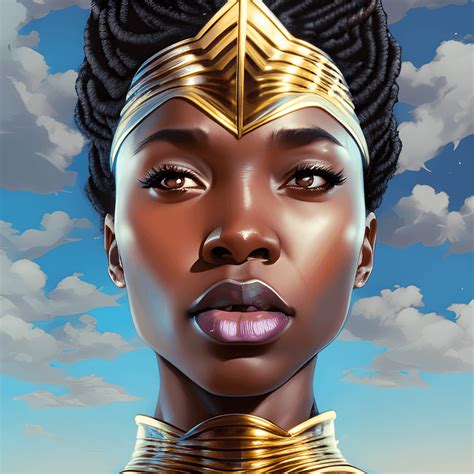 Black Wonder Woman Goddess Locs Hair Symmetrical Face Symmetrical Eyes