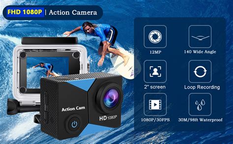 Jadfezy Action Cam Fhd P Mp Unterwasserkamera Wasserdicht Bis