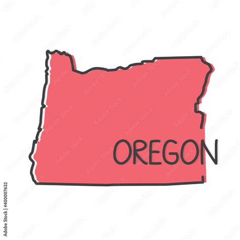 outline of Oregon map- vector illustration Stock Vector | Adobe Stock