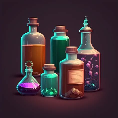 Premium Photo A Collection Of Bottles With Different Colors