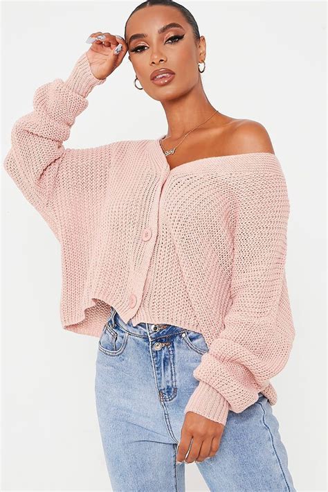 Blush Pink Button Down Crop Cardigan In 2020 Cropped Cardigan