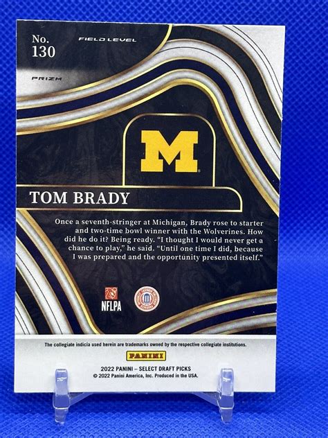 Tom Brady 2022 Panini Select Draft Picks Red Lazer Prizm 130 Michigan