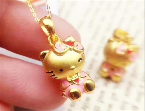 24k Gold Hello Kitty Necklace And Pendant Xingjewelry