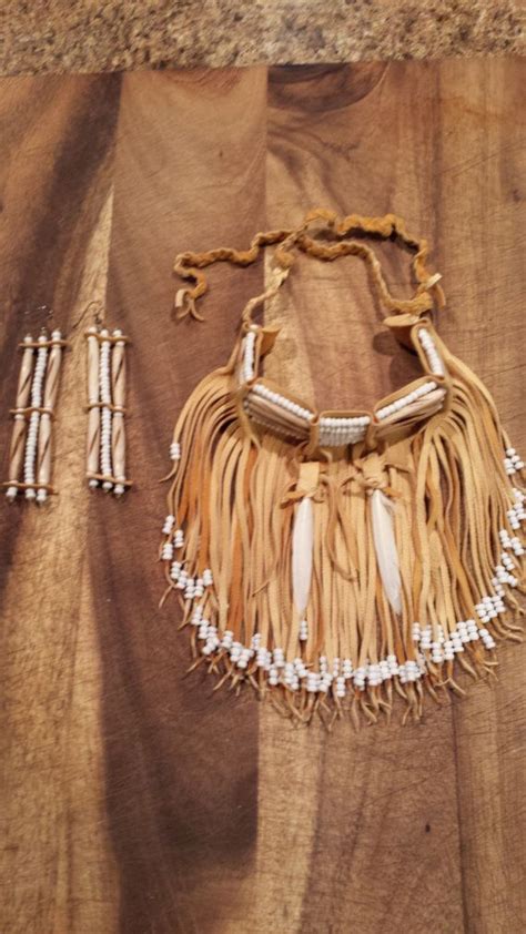 Native American Leather Fringed Choker And Earring Set Fringe Choker