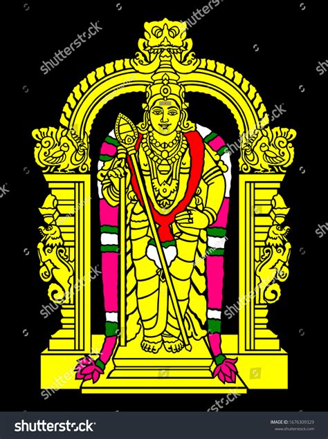 Lord Muruga God Muruga Hindu Stock Vector Royalty Free 1676309329