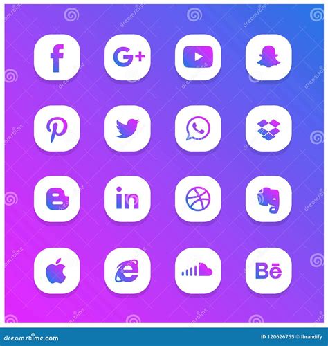 Purple Social Media Icon