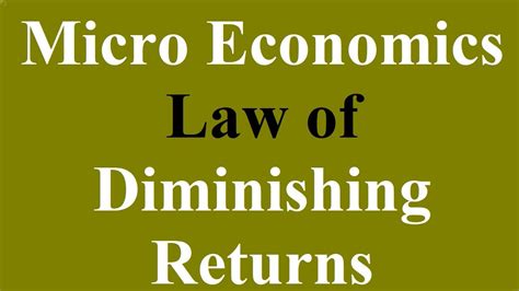 Laws Of Diminishing Returns Increasing Return Negative Return Constant Return Laws Of Return