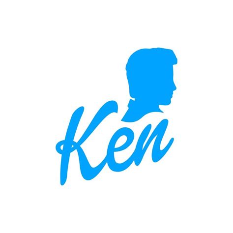 The Silhouette Of A Man S Head With The Word Ken Written In Blue Ink