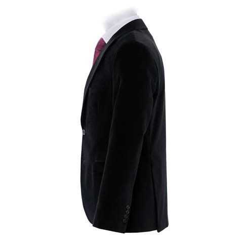 Black Peak Lapel 2 Button Velvet Jacket Esclot Tailoring London