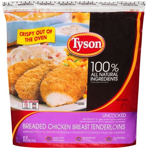 Tyson Breaded Uncooked Chicken Breast Tenderloins 64 Oz Instacart