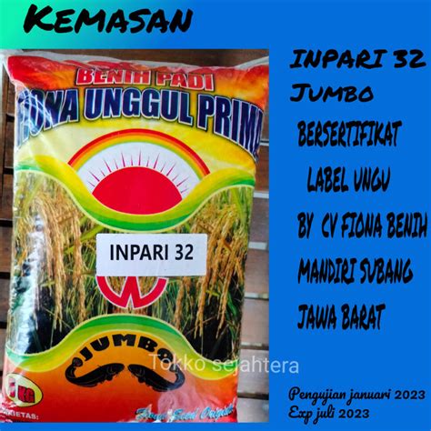 Benih Padi Inpari 32 Jumbo 5kg Sertifikasi Label Ungu Lazada Indonesia