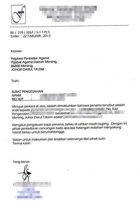 Surat Pengesahan Ketua Kampung Contoh Surat Rasmi Sokongan Ketua My