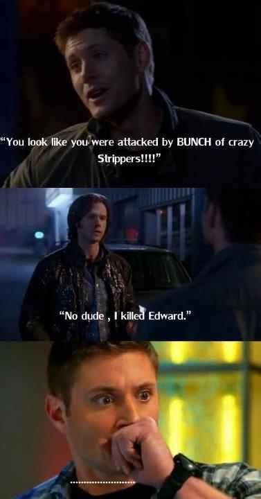 Ok I Like Twilight But This Is Funny Tv Supernatural Supernatural Funny Supernatural Fandom