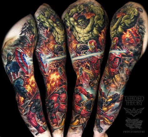 Super Hero Sleeve Tattoo