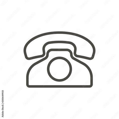 Old phone icon vector. Outline telephone. Line vintage phone symbol ...