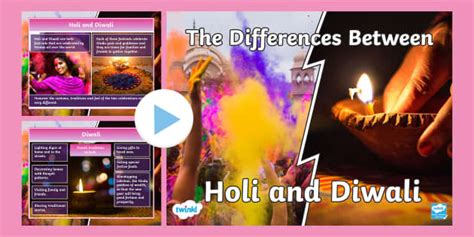 The Difference Between Holi and Diwali PowerPoint for KS2.