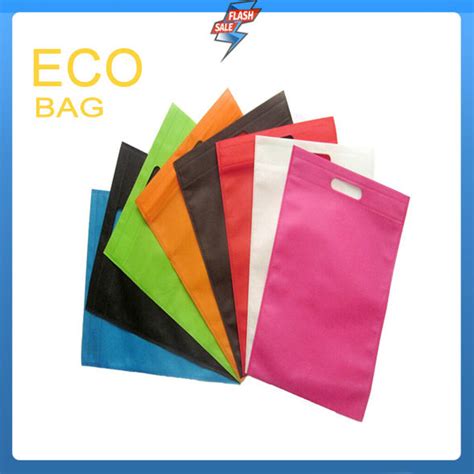 Flat Eco Bag Plain Reusable Non Woven Shopping Eco Bag Per Piece