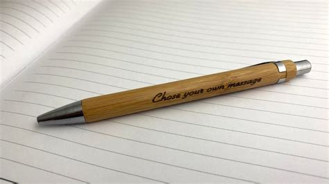 Personalised Bamboo Pen Laser Engraved Company Name Your Etsy