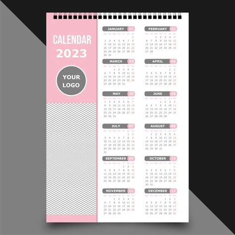 Plantillas Personalizable Color Rosa Plantilla De Calendario Para