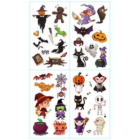 10 Pcs Halloween Temporary Tattoos Stickers Horror Scars Makeup Tattoos