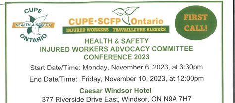 Health And Safety Conference 2023 Cupe 1334