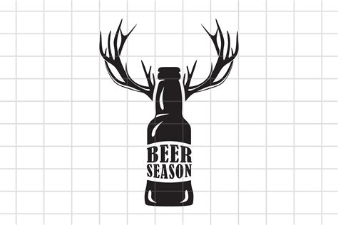 Beer Season Svg Hunting Beer Bottle Beer Deer Horns Cut Etsy