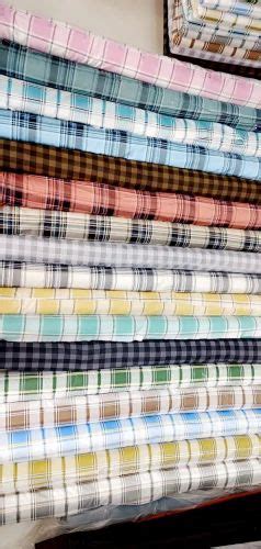 Cotton Casual Yarn Dyed Check Shirt Fabric Machine Wash 160 Gsm At Rs