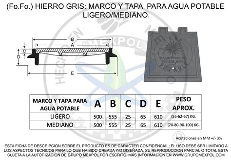 Marco Y Tapa De Fierro Fundido Grupo Mexpol