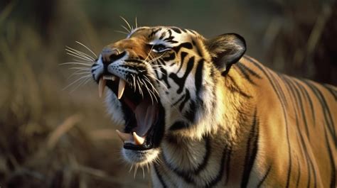 Premium Ai Image Photo A Tiger With Its Mouth Open