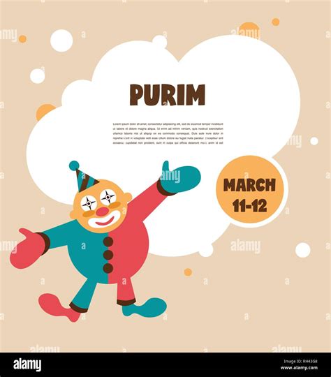 Happy Purim Jewish Holiday Vector Illustration Of A Happy Clown