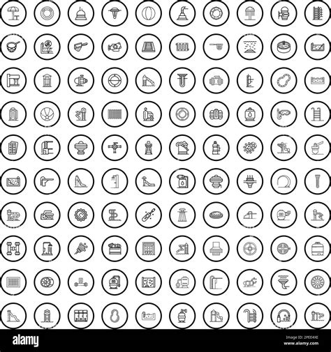 100 Pool Icons Set Outline Illustration Of 100 Pool Icons Vector Set