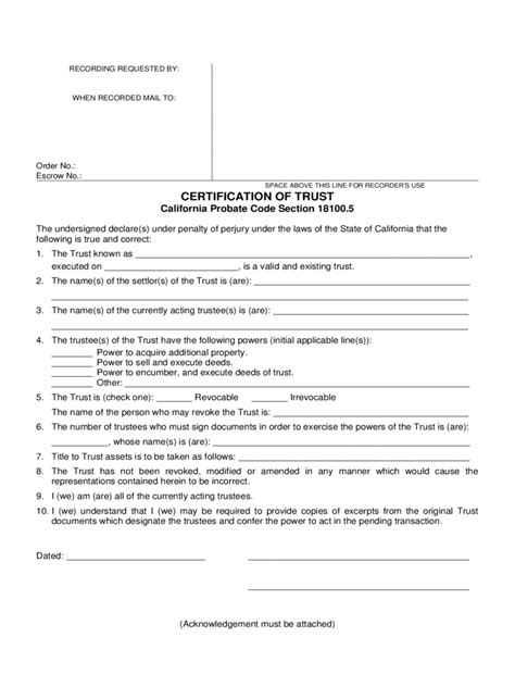 Certification Of Trust Form 3 Free Templates In Pdf Word Excel Download