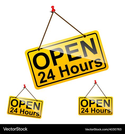 Open Hours Sign Message Symbol Royalty Free Vector Image