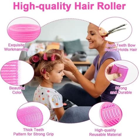 Big bigoudis grandes boucles avec pinces 18 pièces Curlers Sans chaleur