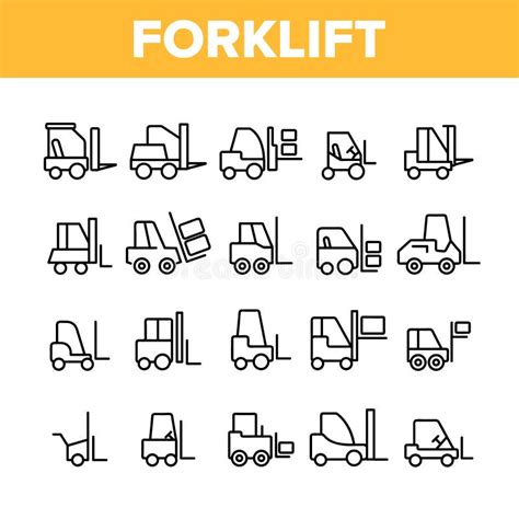 Vector Set Of Forklift Truck Stock Vector Illustration Of Cargo