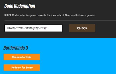Borderlands 3 Shift Codes