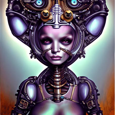 Cute Steampunk Alien Girl Airbrush Insanely · Creative Fabrica