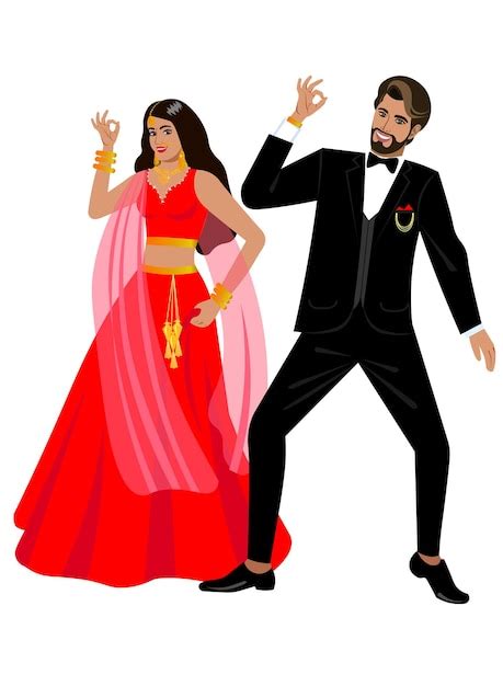 Premium Vector Sangeet Indian Couple Beautiful