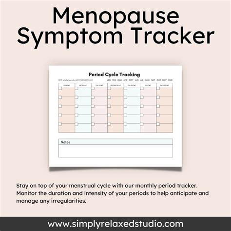 Menopause Symptom Tracker Printable Menopause Diary Track Menopause ...