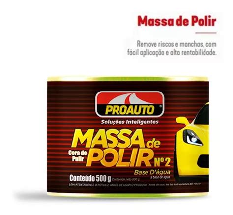 Massa Polir Automotiva N2 Base Agua Proauto 500g MercadoLivre