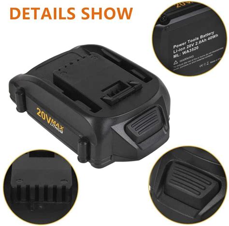 2pack For Worx Wa3525 Wa3520 20v 20 Volt 30ah Max Lithium Battery Wa3575 Wa3578 Ebay