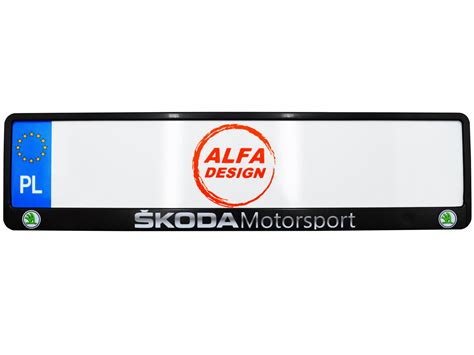 Ramki ramka tablic Skoda MOTORSPORT 1 szt ALFA DESIGN Pozostałe