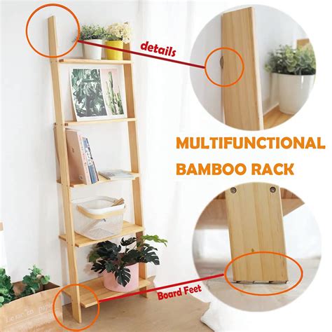 Buy Hynawin Ladder Shelf Tier Bookshelf Bamboo Storage Rack Shelves