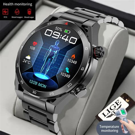 LIGE Blood Glucose Smart Watch ECG PPG Heart Rate Blood Pressure Body