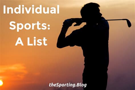 Individual Sports: A List of 112 Solo Sports and Games — The Sporting Blog