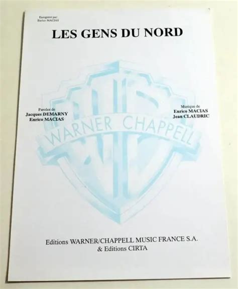 Partition Sheet Music Enrico Macias Les Gens Du Nord S Eur