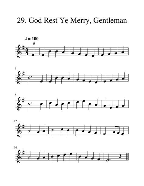 Elementary 1 29 God Rest Ye Merry Gentleman Sheet Music For Violin Solo