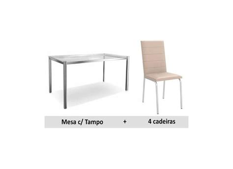 Sala De Jantar Kappesberg Remo Cm Cadeiras Cromada Nude Em Promo O No Buscap