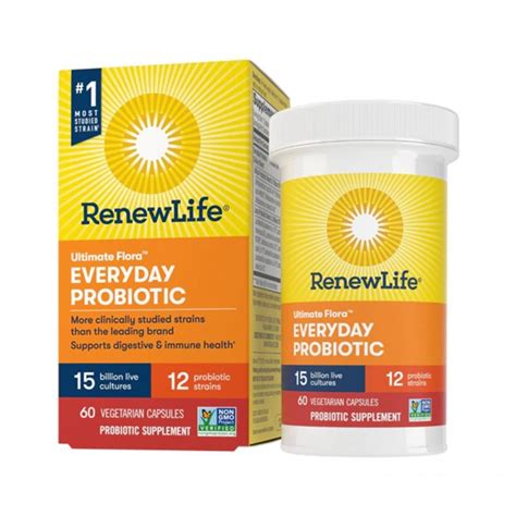 Renew Life Everyday Ultimate Flora Probiotic 15 Billion 60 Vegetable